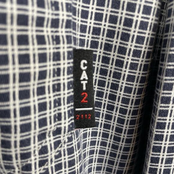 Ariat FR Work Shirt Men XL Navy Plaid Flame Resistant CAT 2 Button Down Workwear - Picture 7 of 16